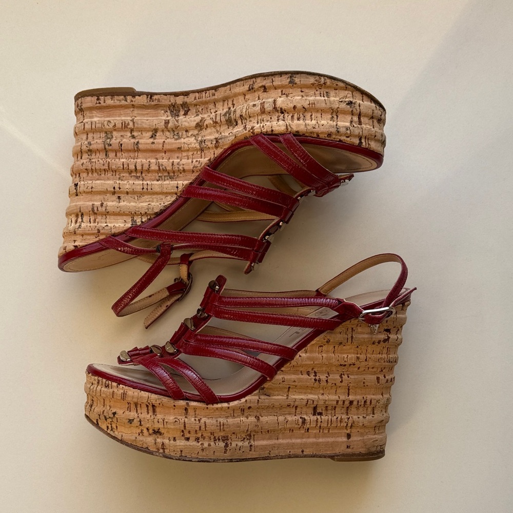 CHANEL Women's Burgundy Strappy Sandals Espadrilles - Picture 6 of 14